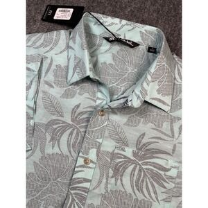 Travis Mathew Rendezvous Blue Turquoise Floral SS Cotton Blend Stretch Small new